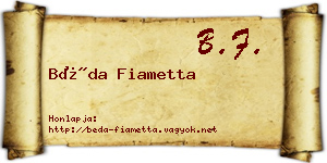 Béda Fiametta névjegykártya